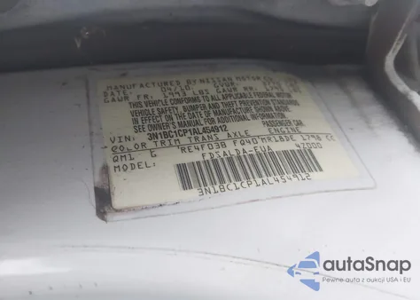 2010 Nissan Versa 1.8S z USA, uszkodzony, nr VIN 3N1BC1CP1AL454912